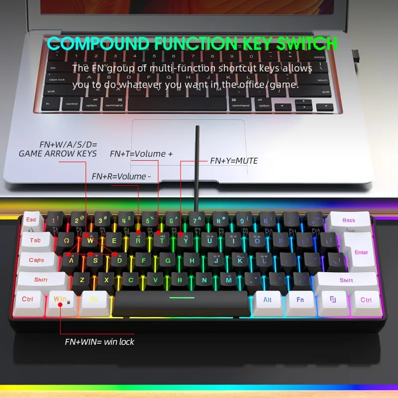Keyboard and Mouse 60% Compute - Gaming Keyboard And Mouse Set 评论和价格