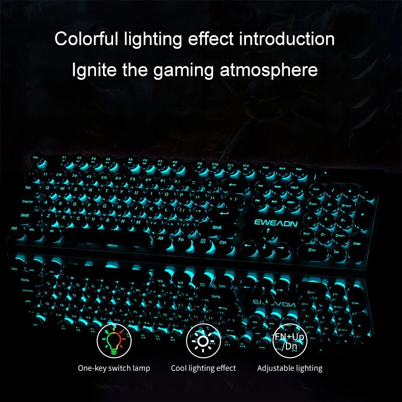 Retro Punk Mechanical Feel Key - Gaming Keyboard Wireless 评论和价格