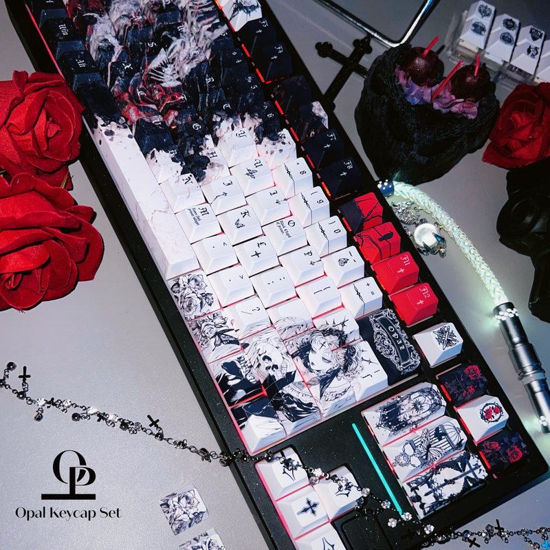 Black White Theme Keycap PBT F - Keyboard Gaming Black 评论和价格