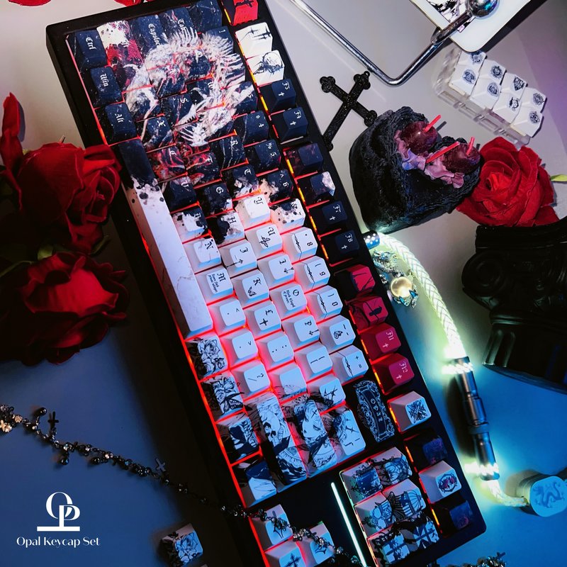 Black White Theme Keycap PBT F - Keyboard Gaming Black 评论和价格