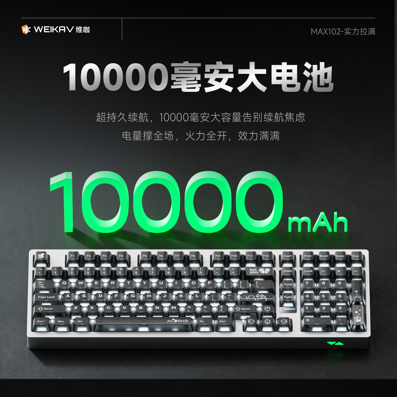 Weika Max102 Aluminum Case Wir - Gaming Keyboard Wireless 评论和价格
