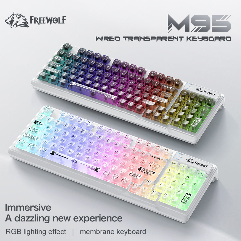 98% Compact Layout Wired RGB S - Keyboard Gaming Transparent 评论和价格