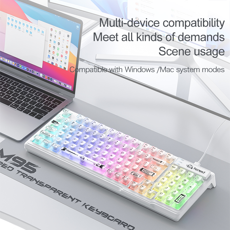 98% Compact Layout Wired RGB S - Keyboard Gaming Transparent 评论和价格