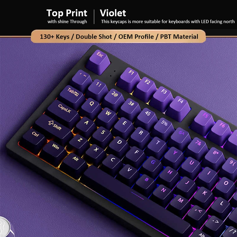 Custom Gradient Violet OEM Pro - Gaming Keyboard Top 评论和价格