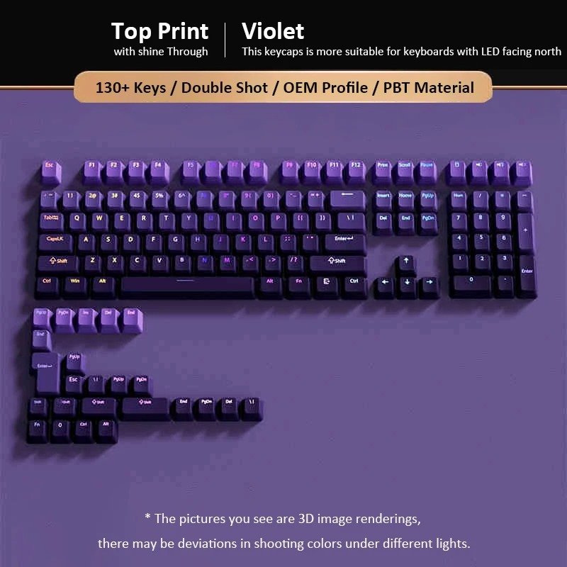 Custom Gradient Violet OEM Pro - Gaming Keyboard Top 评论和价格