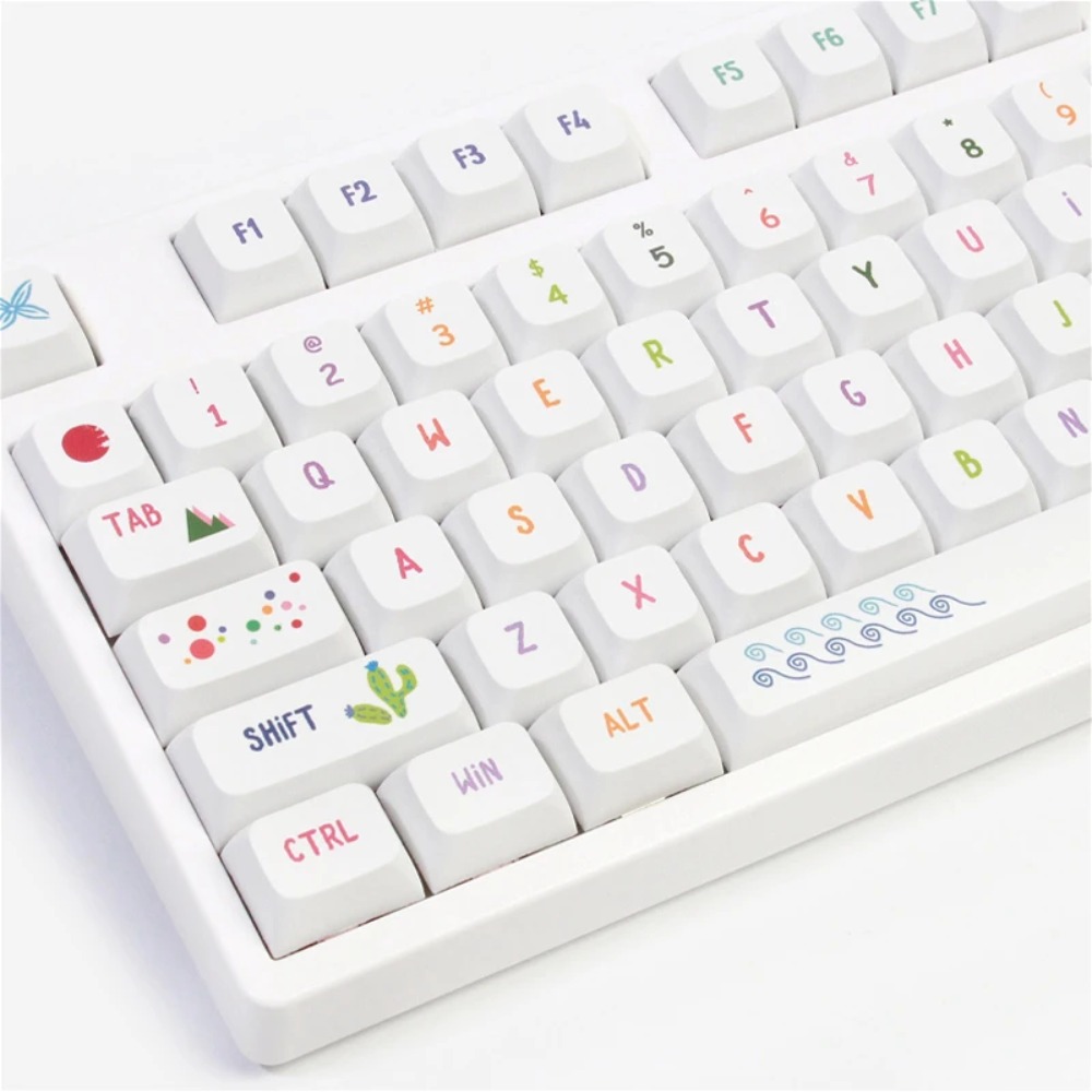 Vibrant Summer Art Keycaps 128 - Gaming Keyboard Tkl 评论和价格