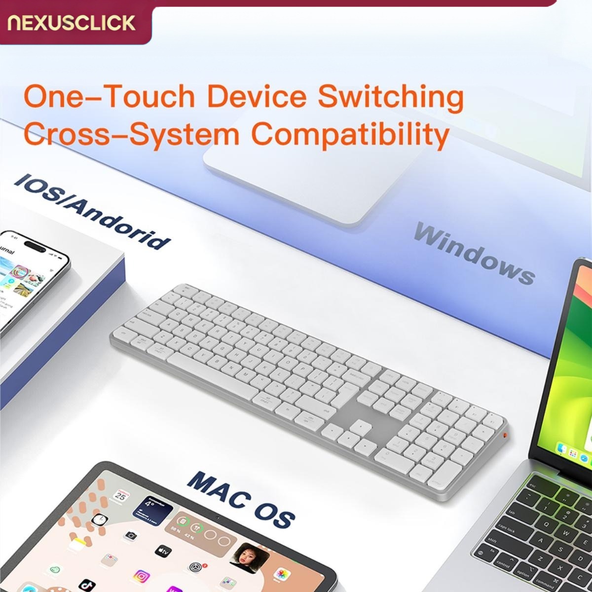 NexusClick 109 Keys Slim Dual  - Keyboard Gaming Mac 评论和价格
