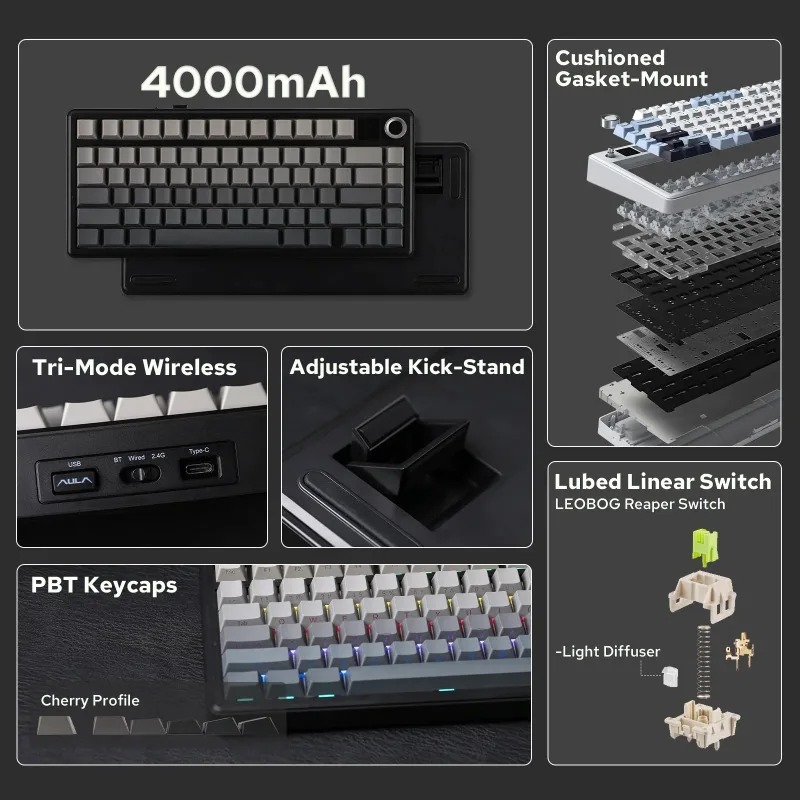 AULA F75 Max Mechanical Keyboa - Gaming Keyboard Wireless 评论和价格