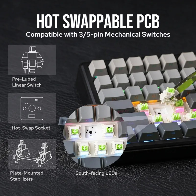 AULA F75 Max Mechanical Keyboa - Gaming Keyboard Wireless 评论和价格
