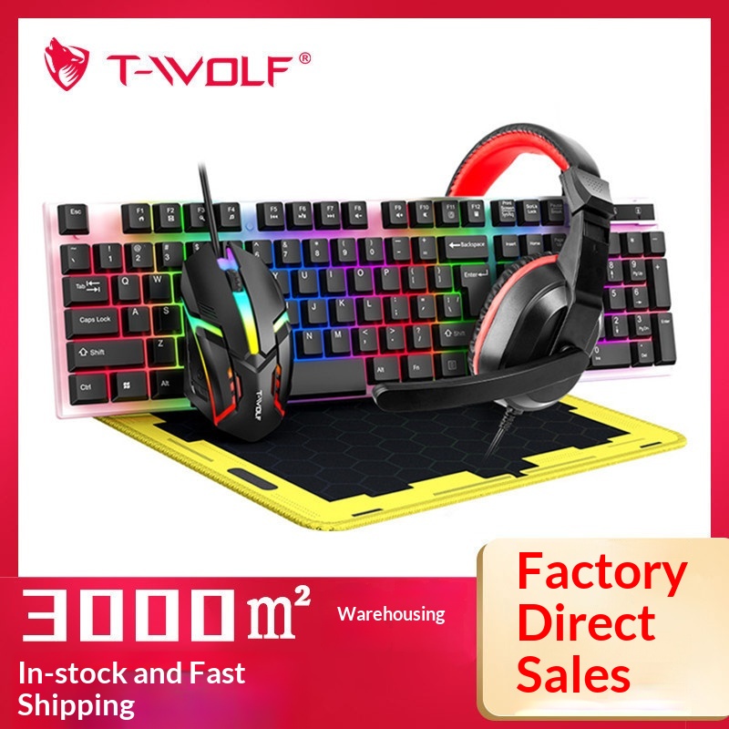 T-Wolf Tf240 4 In 1 Spanish Ga - Gaming Keyboard Mouse And Headset Combo 评论和价格