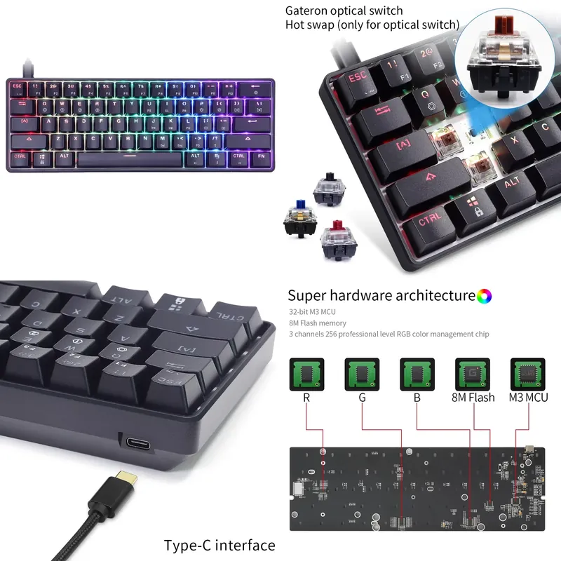 Dropshipping Skyloong Gk61 Sk6 - Gaming Keyboard Mechanical 评论和价格