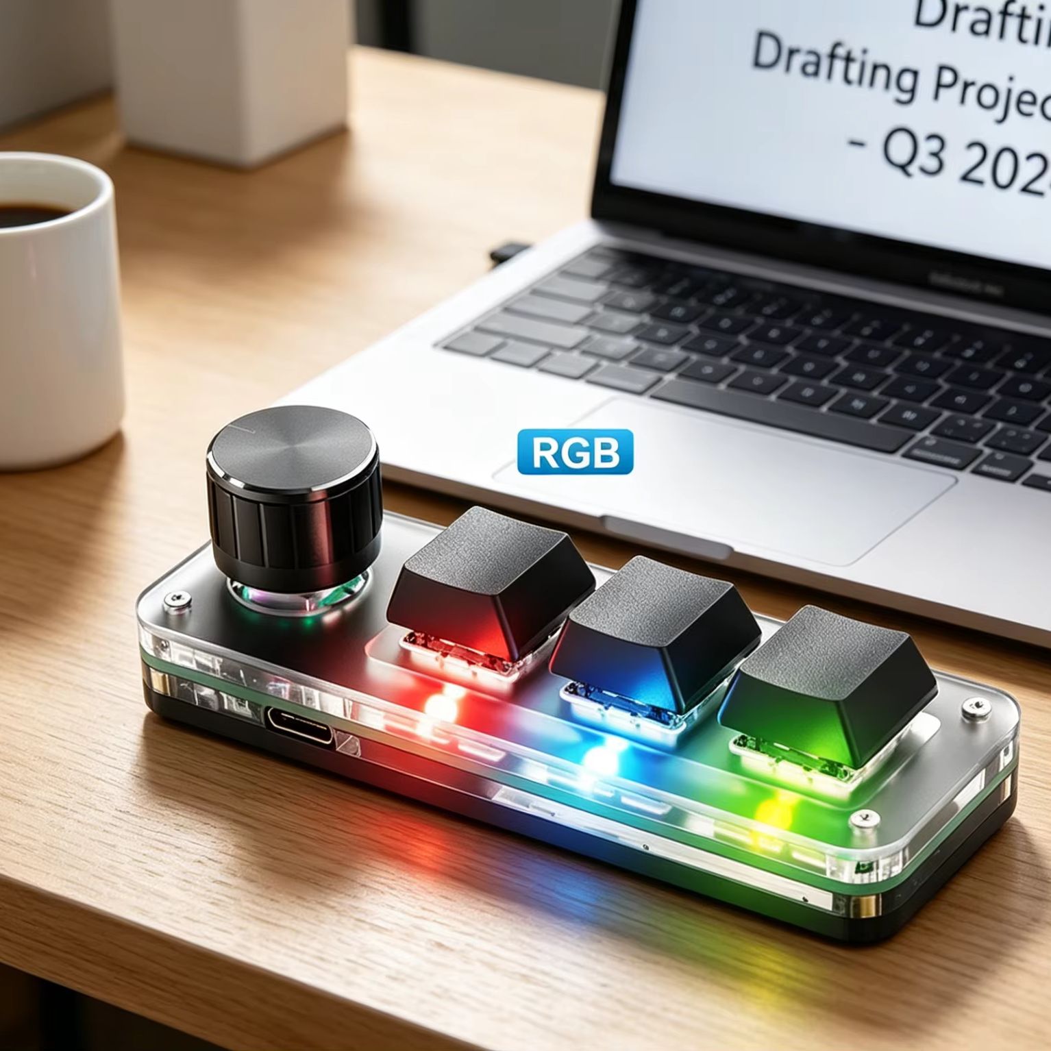 Programmable 3 Keys With Knob  - Gaming Keyboard Number Pad 评论和价格