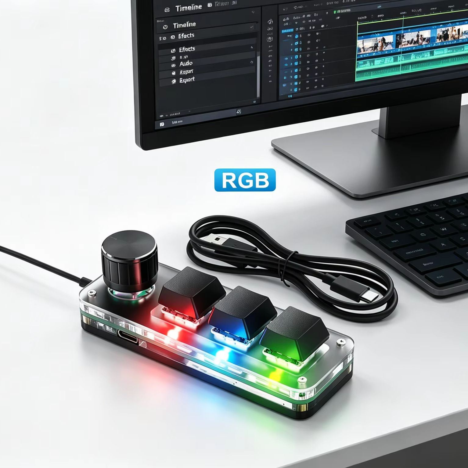 Programmable 3 Keys With Knob  - Gaming Keyboard Number Pad 评论和价格