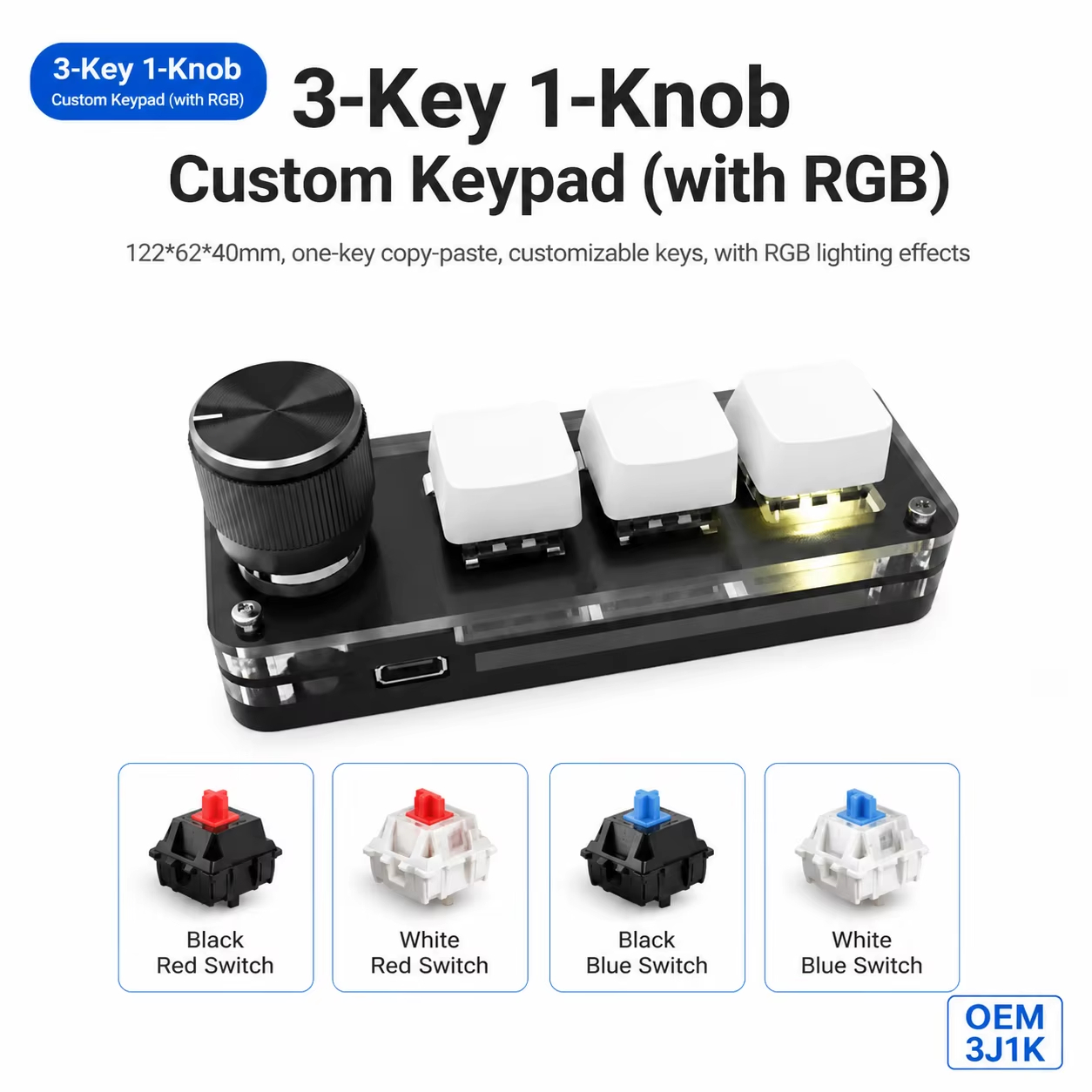 Programmable 3 Keys With Knob  - Gaming Keyboard Number Pad 评论和价格
