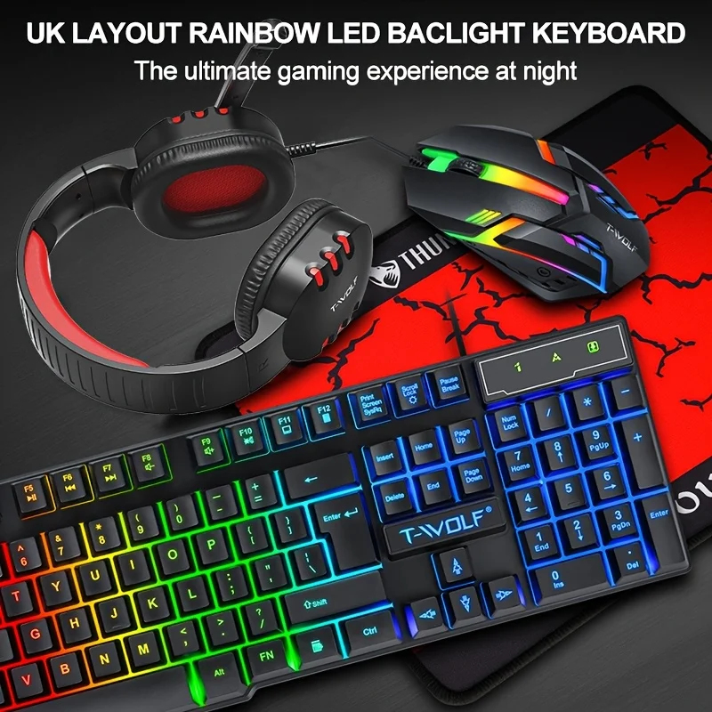 2026 4-In-1 Wired Gaming Keybo - Gaming Keyboard Mouse And Headset Combo 评论和价格