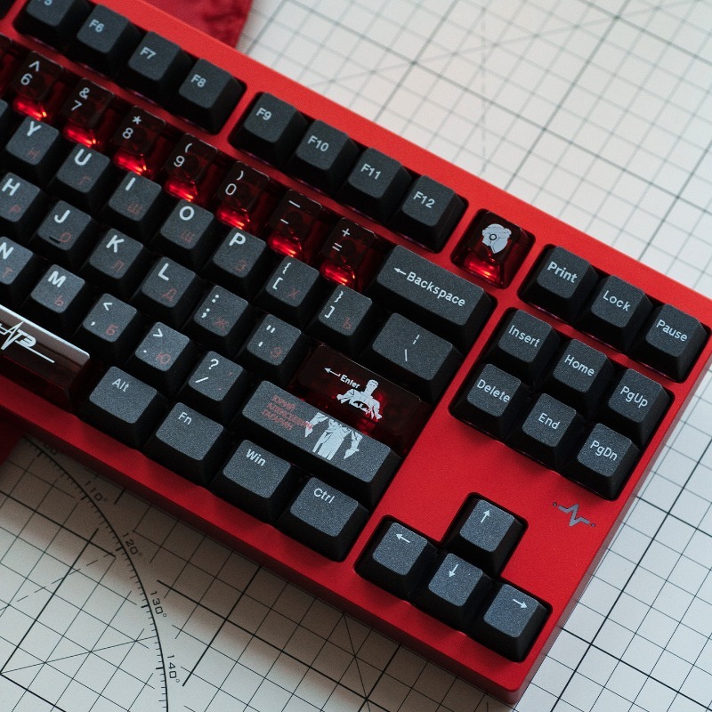 Soviet Black Theme Keycaps Set - Keyboard Gaming Black 评论和价格